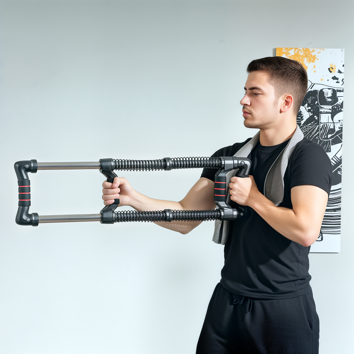 SPORTNOW Chest Expander with 10-50kg Adjustable Resistance for Men, Women