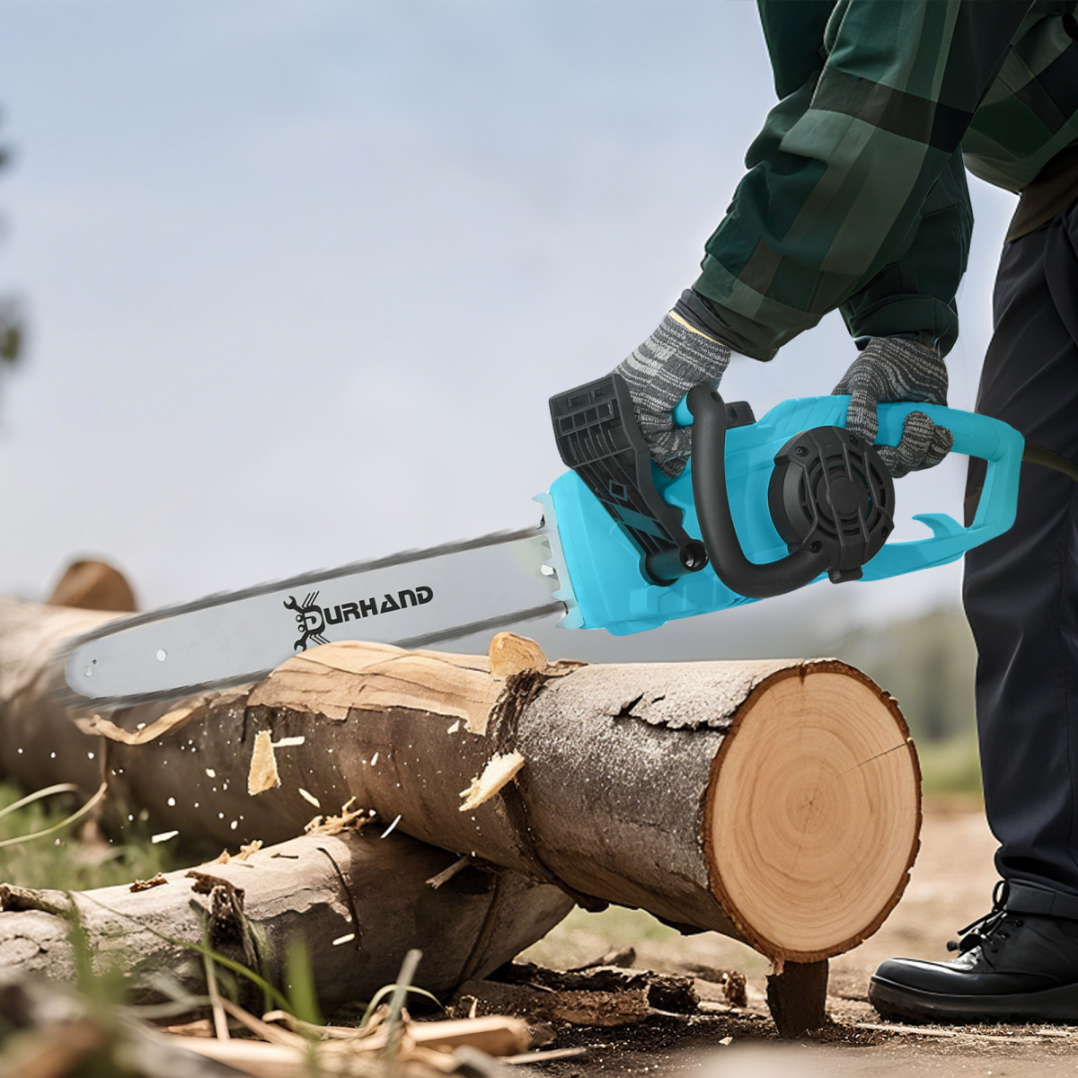 DURHAND Electric Chainsaw Garden Tools, 2000 W, 40 cm Blade for Wood
