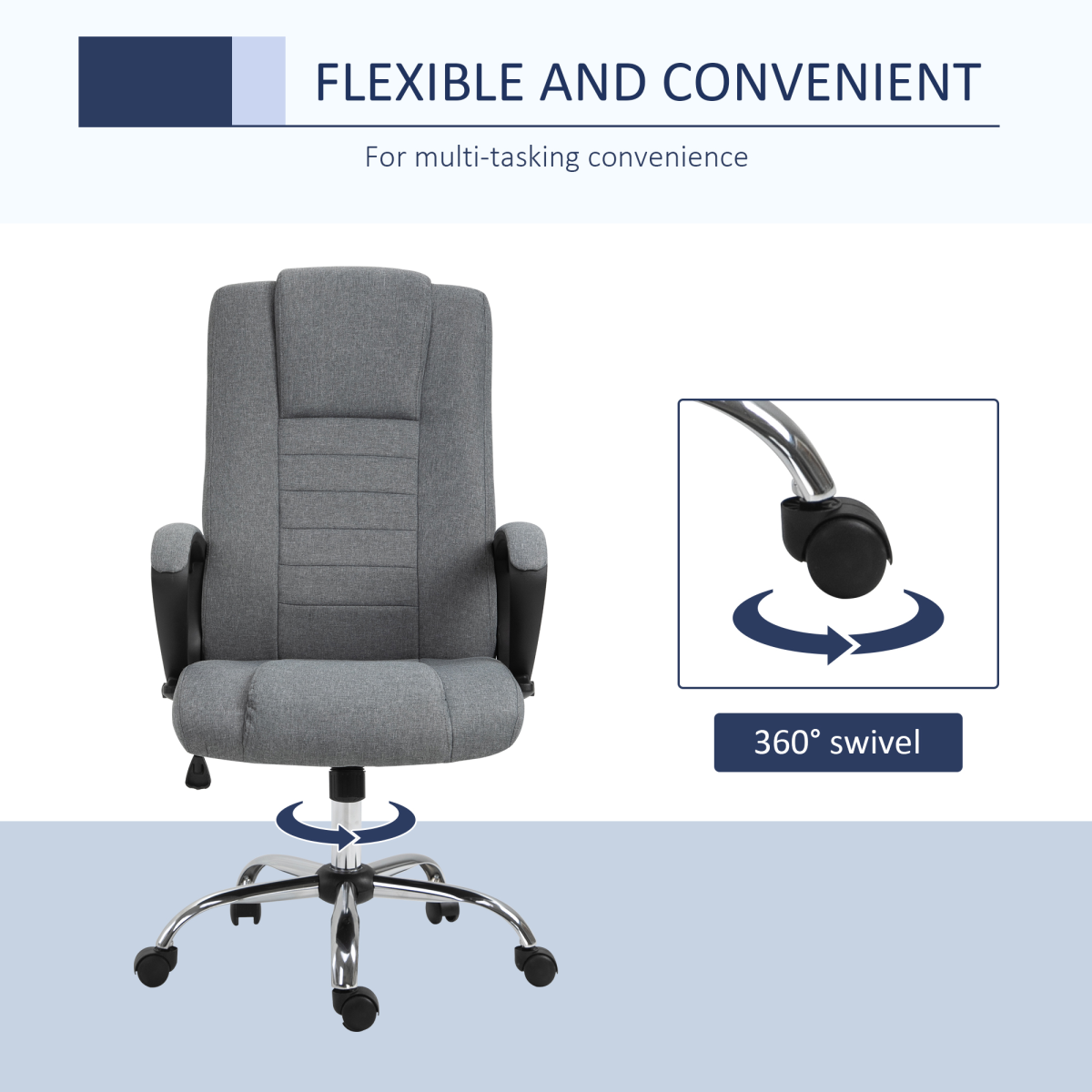 Vinsetto Executive Office Chair Height Adjustable Computer Chair, Grey