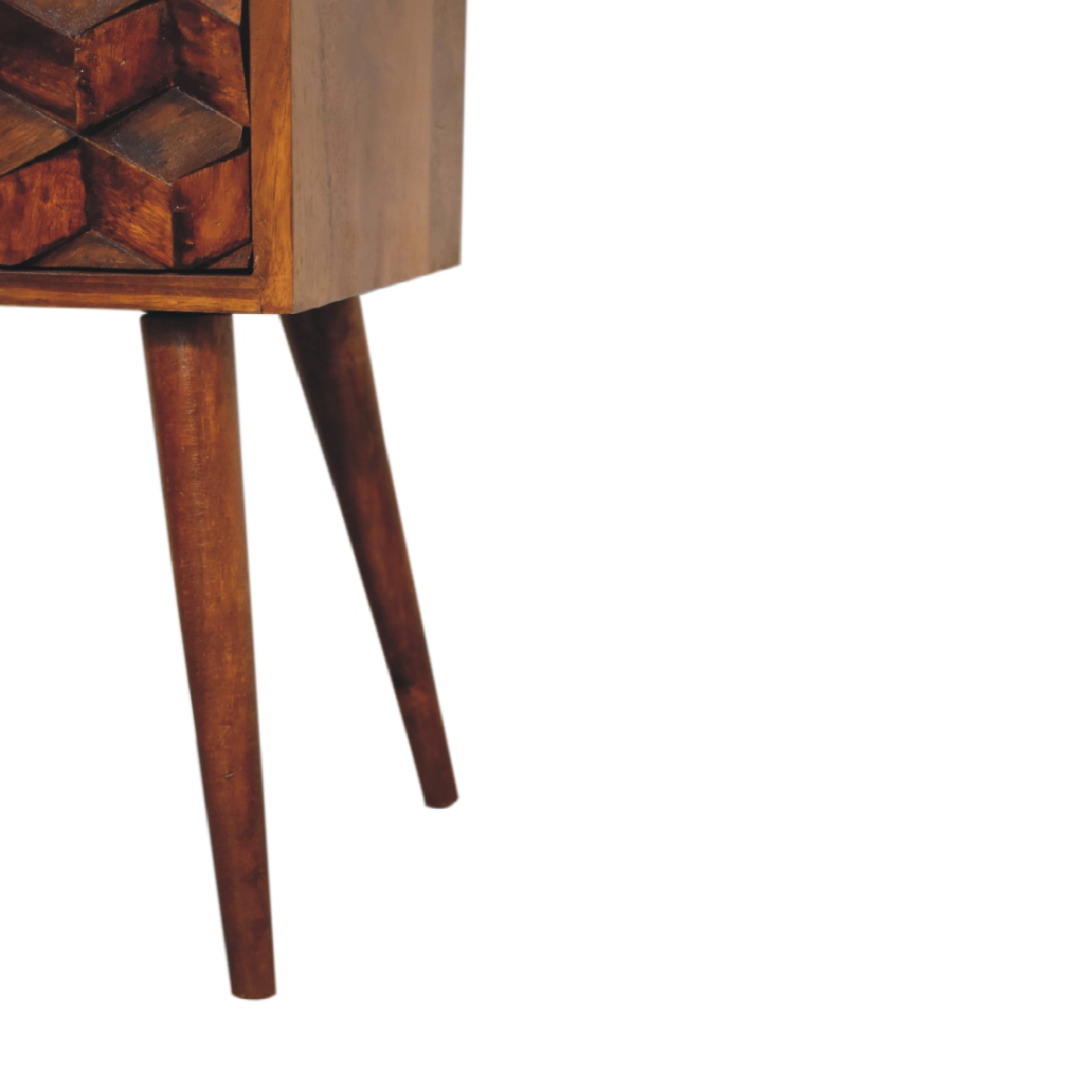 Artisan Furniture Solid Wood Mini Chestnut Cube 2 Drawer Bedside