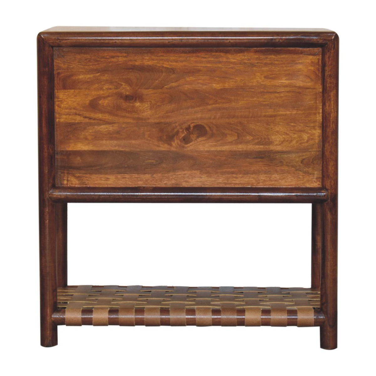 Artisan Furniture Solid Wood Regency Woven 2-Drawer Nightstand, 1 Shelf, Dark Brown