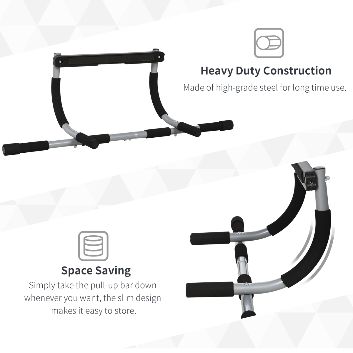 HOMCOM Indoor Fitness Door Horizontal Bar Pull-ups Home Gym Upper Body Workout