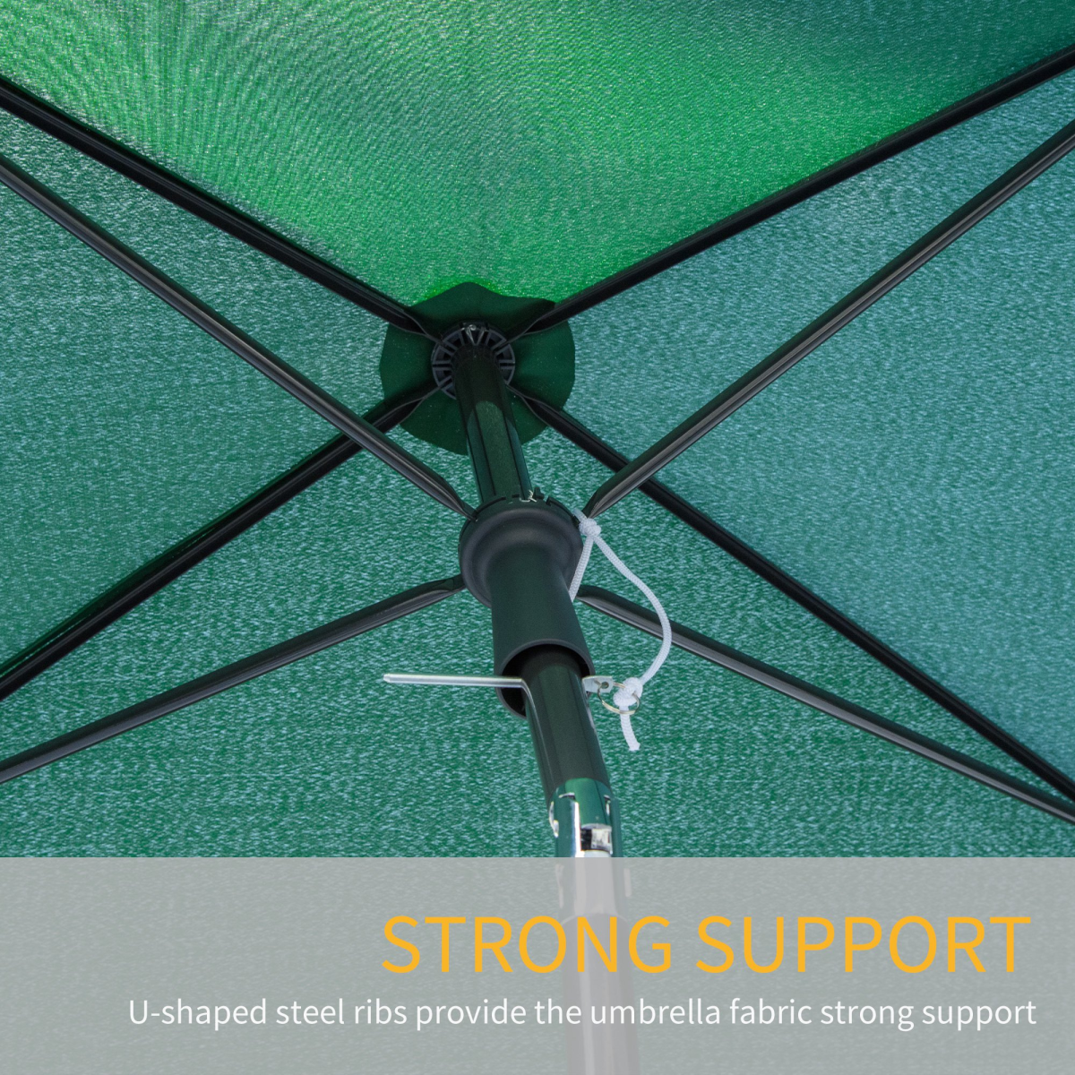 Aluminium Sun Parasol Garden Tilting Umbrellas Patio Rectangular, 2x1.25m, Green