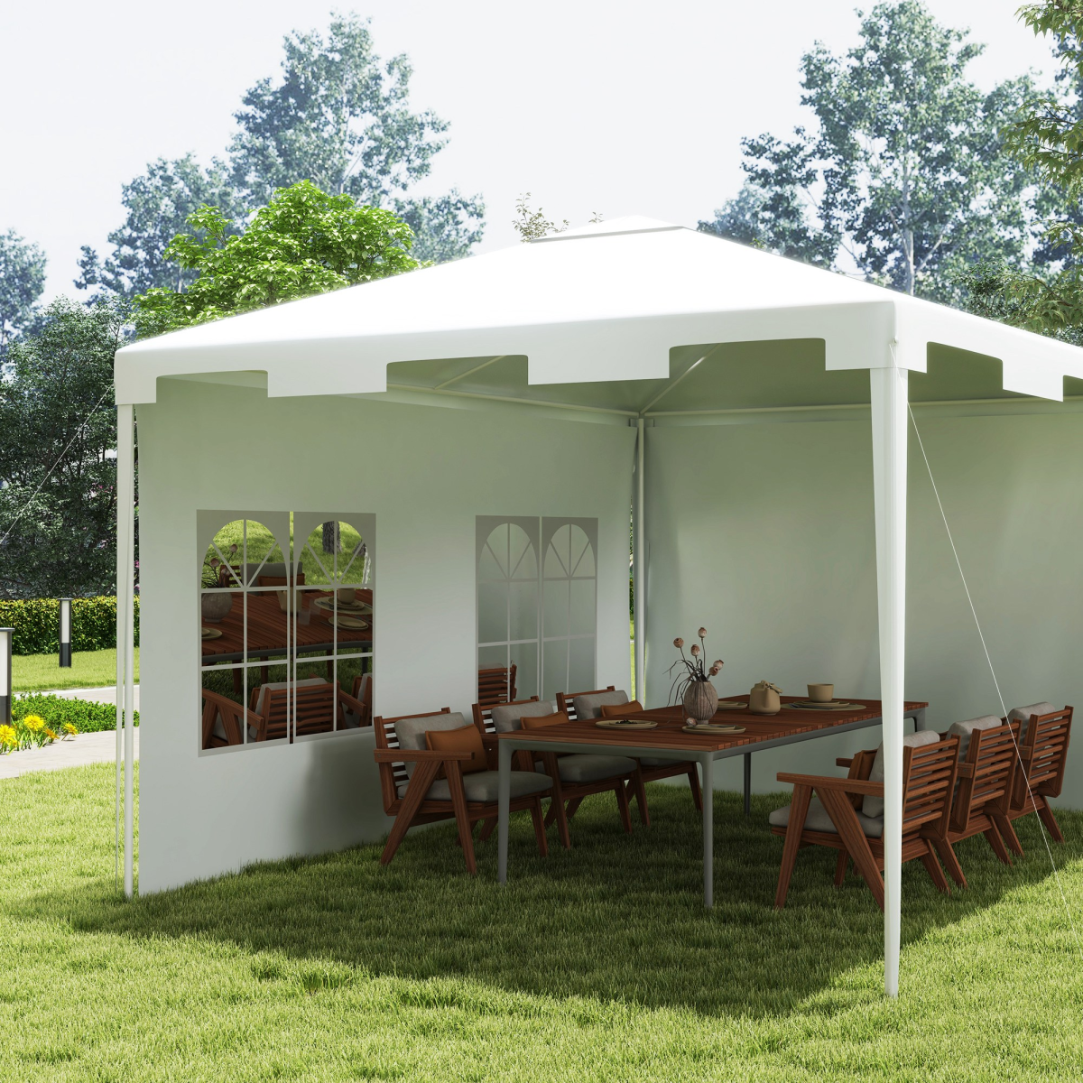 3 x 4 m Garden Gazebo Outdoor Canopy Marquee Party Tent White