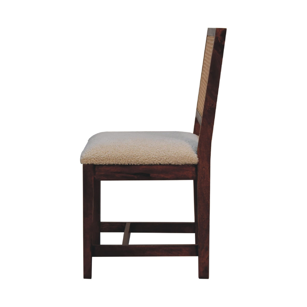 Artisan Furniture Solid Wood Cream Boucle Rattan Chair