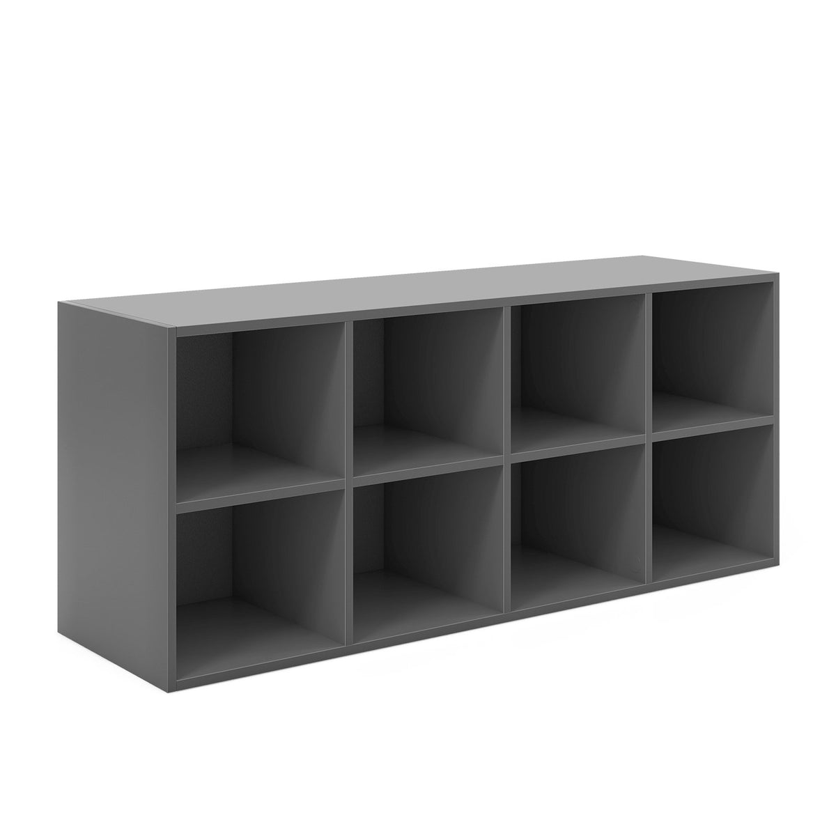 8 Grid Shoe Bench 2 in 1 Shoe Organizer with 8 Storage Cubbies-Black