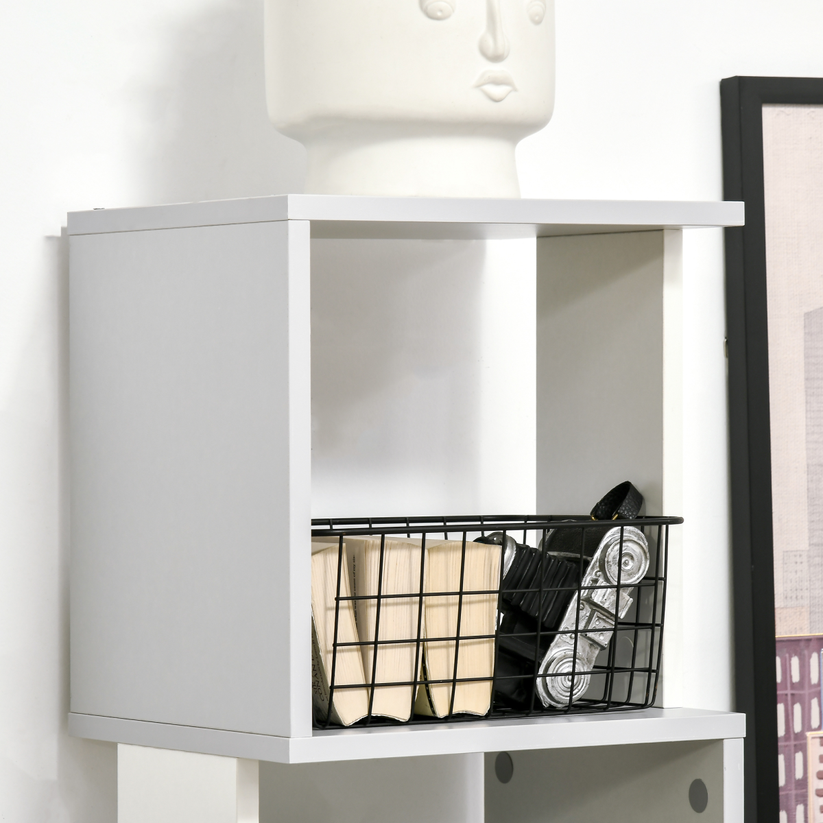 5-Tier Bookshelf, Freestanding Bookcase Storage Shelving Light Grey