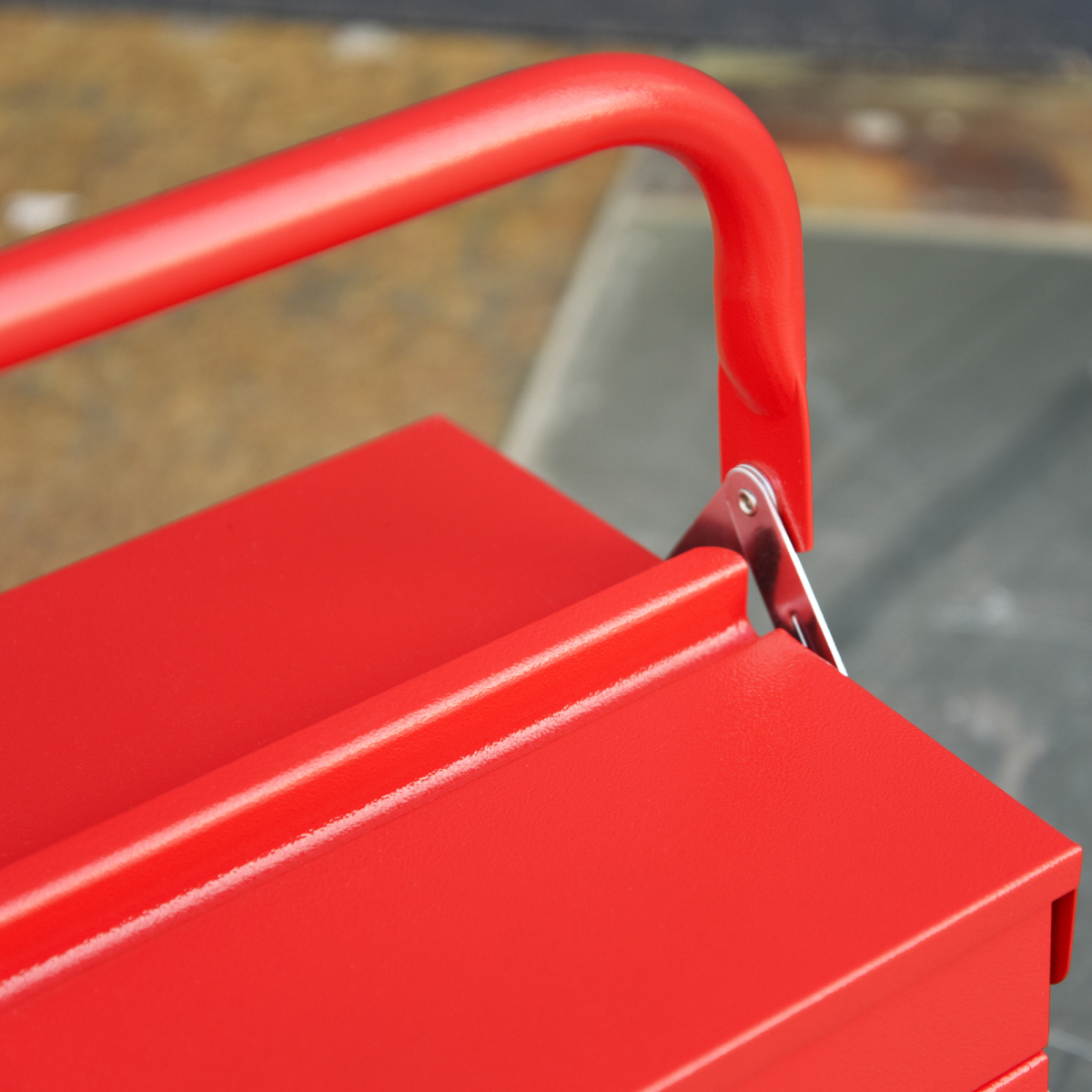 Metal Cantilever Toolbox 3 Tier 5 Tray Storage Organizer  Carry Handle Durhand