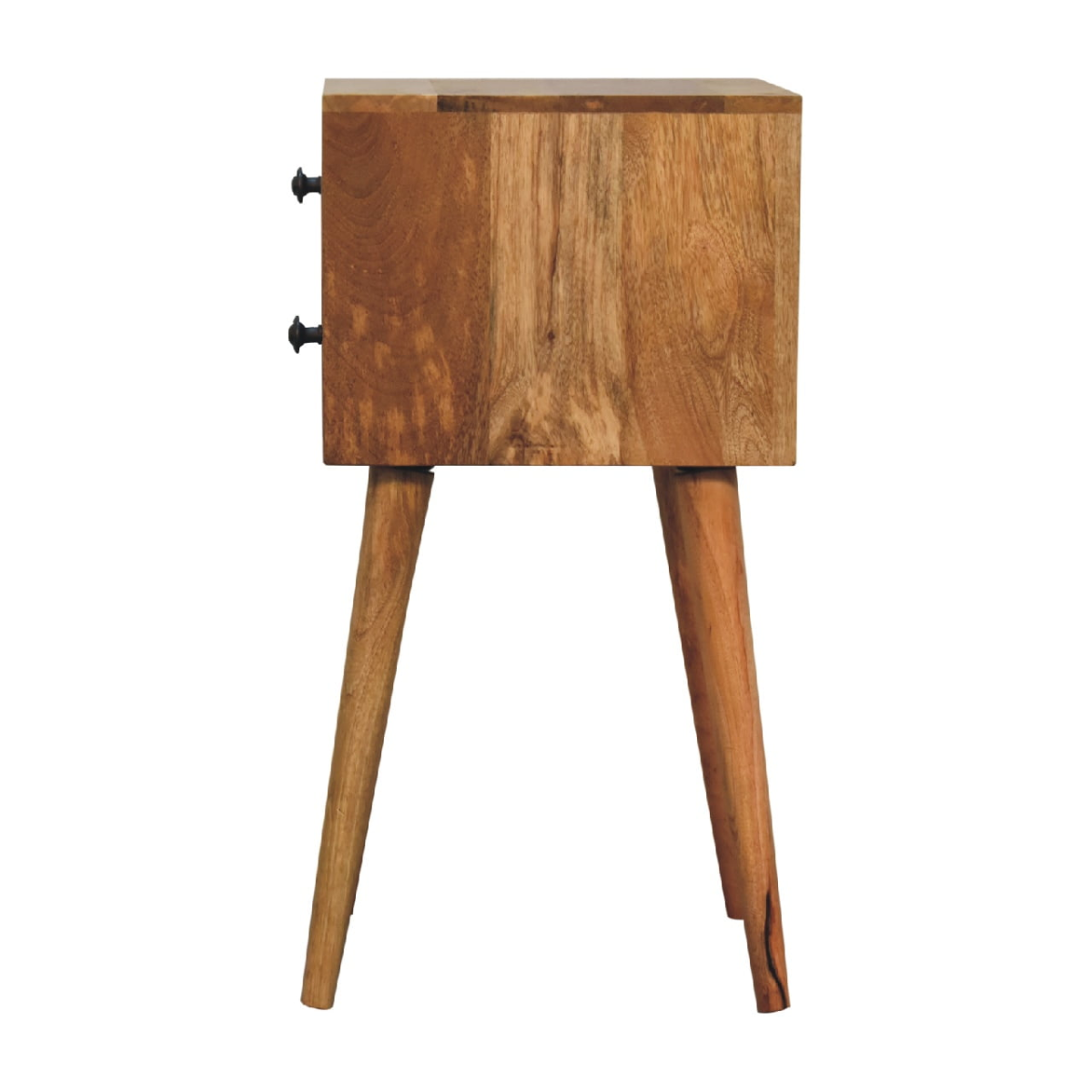 Artisan Furniture Solid Wood Mini 2 Drawer Oak-ish Bedside, Brown