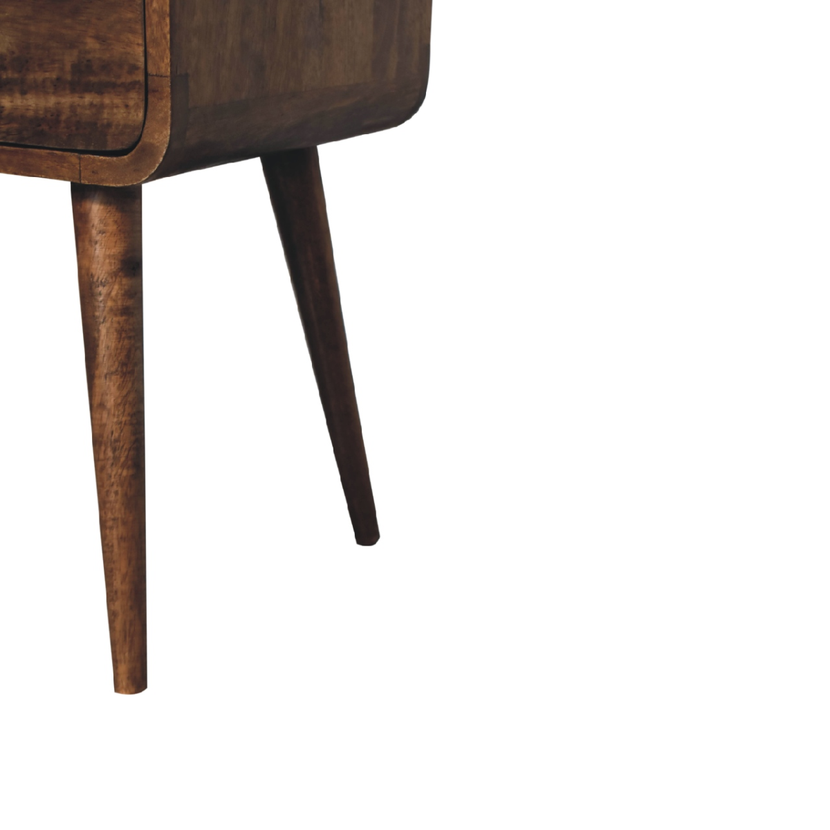 Artisan Furniture Solid Wood Mini Grey Wash Curve Open Bedside