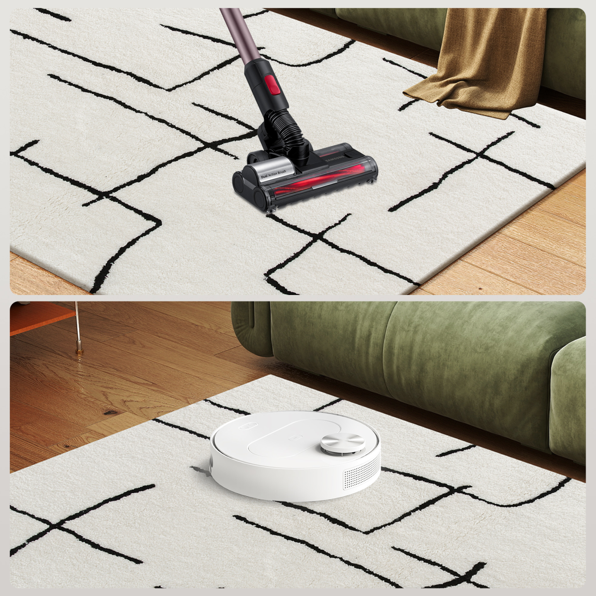 HOMCOM High Pile Modern Shaggy Rug, Soft Floor Carpet 120 x 170 cm, Cream
