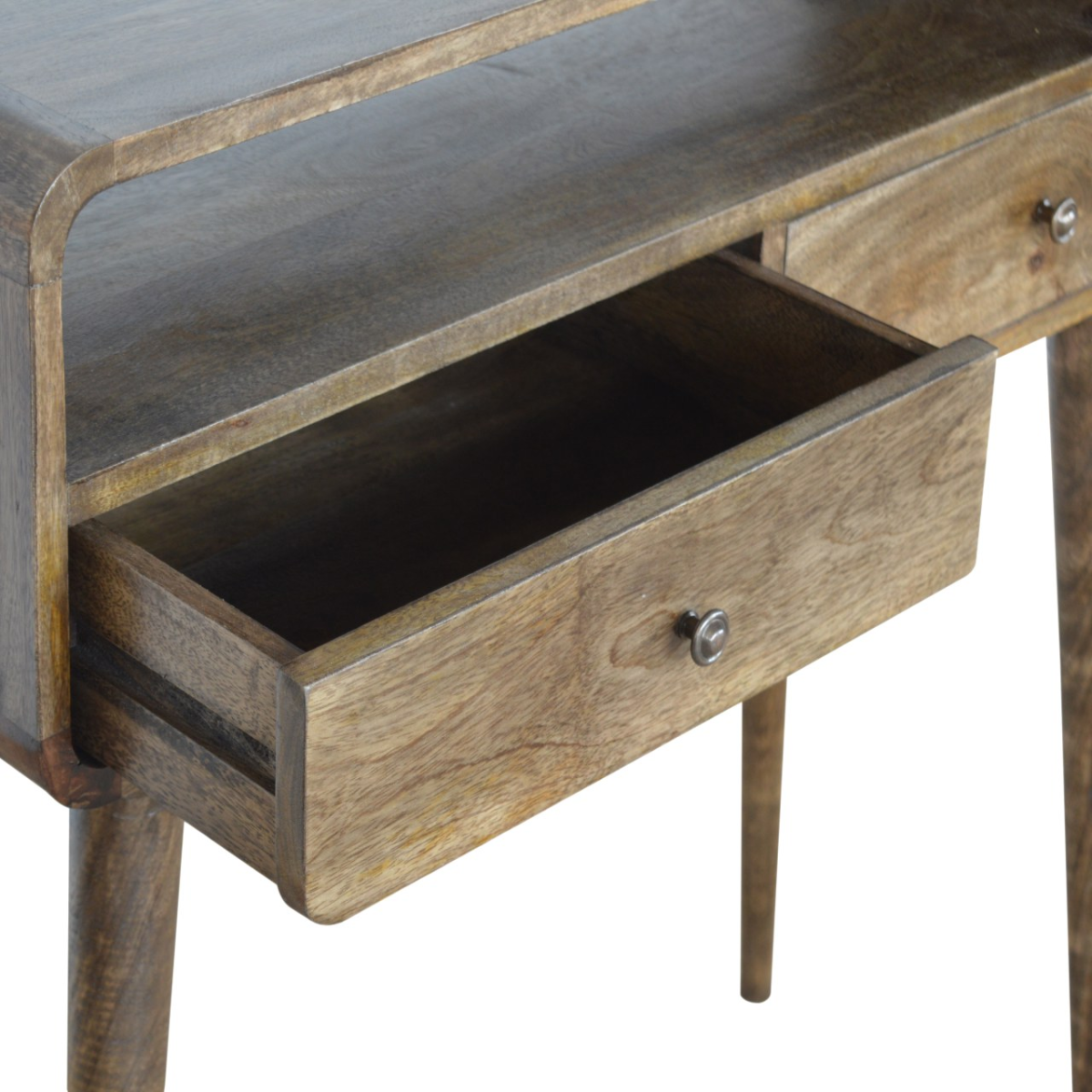 Artisan Furniture Solid Wood Curved Grey-wash Console Table