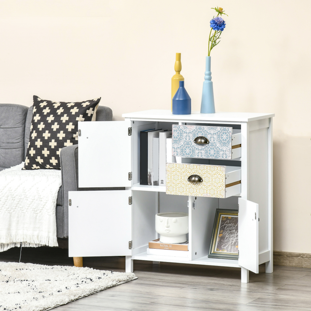 Drawer Table Sideboard Multi-purpose Storage Chest Shabby Chic