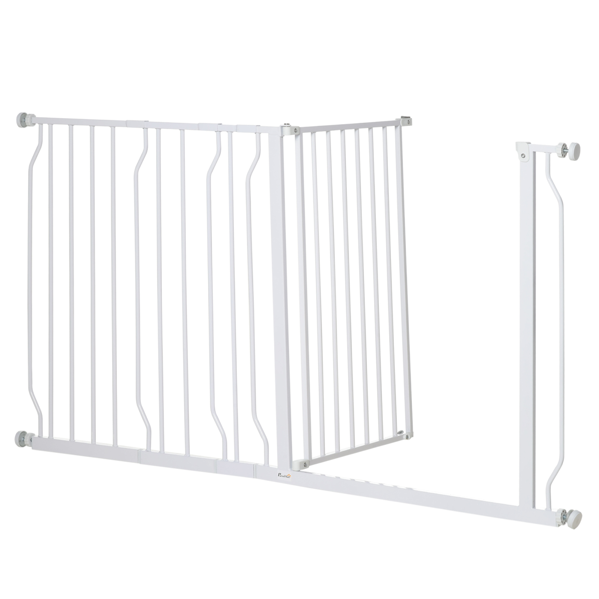 Pet Safety Gate Dog Barrier Dog Metal Pet Barrier, for Doorways - White