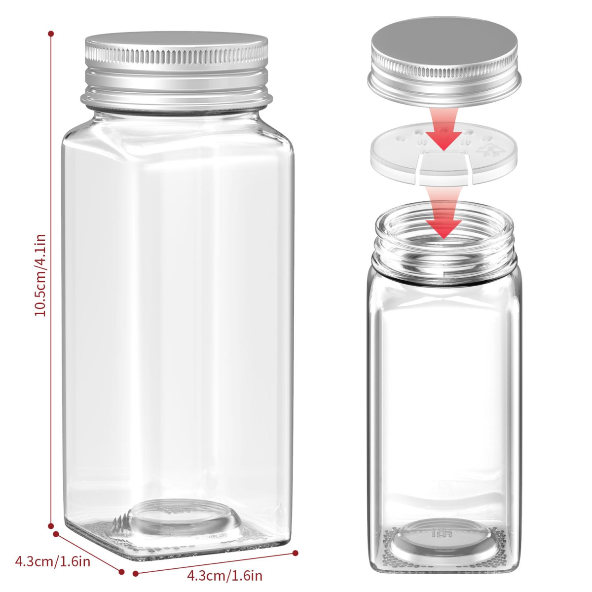 VINSANI SPICE JARS WITH LIDS 1010456