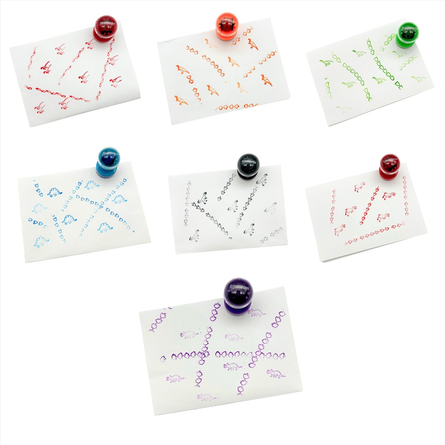 Double Sided Self Inking Dinosaur Stamper with Roller (single)