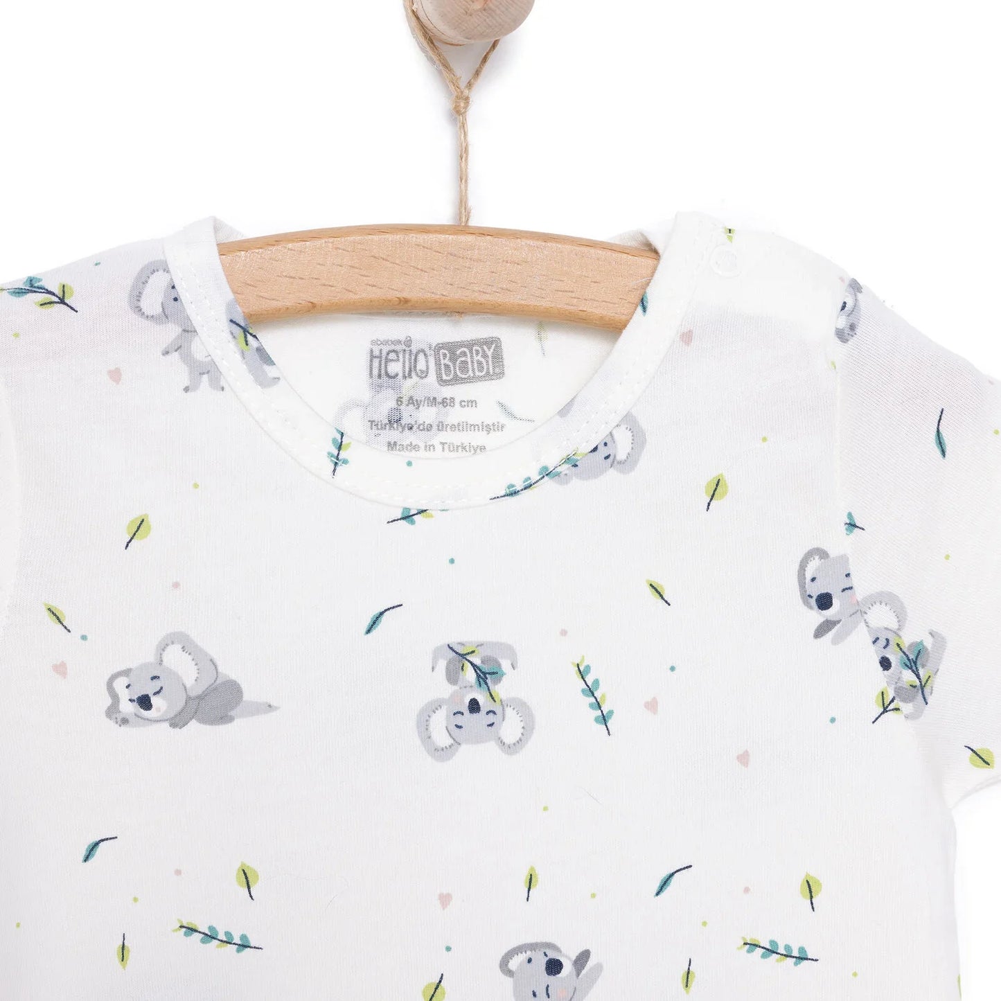 HelloBaby Newborn Boy Short Overalls - Ecru