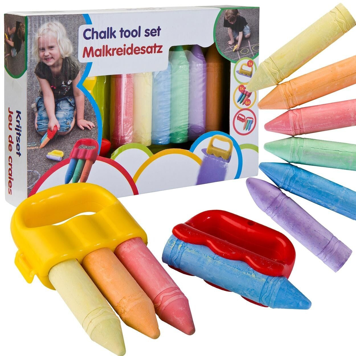 15 or 54 Piece Coloured Chalk Set Pavement Blackboard Children'S Gift Pub in Box