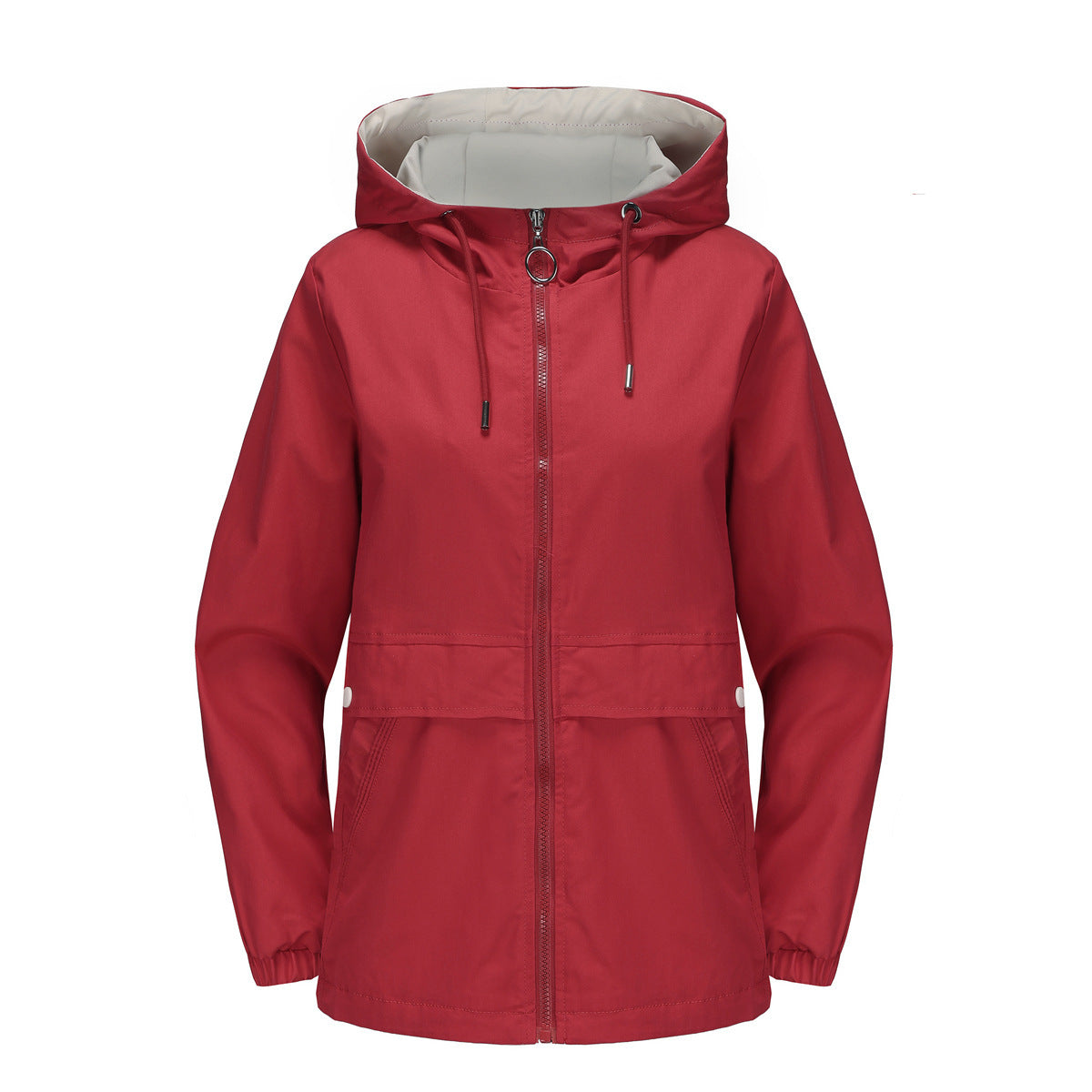 New Hooded Solid Color Trench Coat For Women