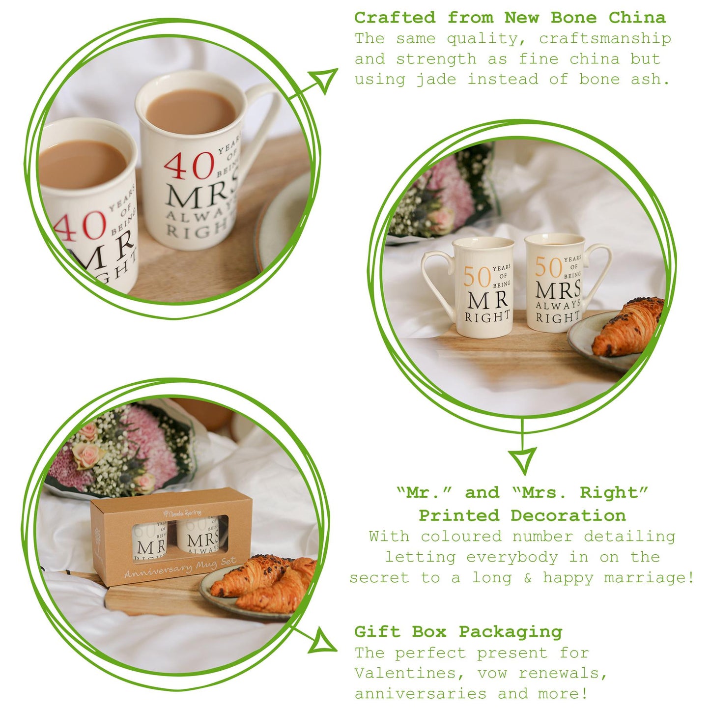 30th Anniversary New Bone China Mug Set - 300ml