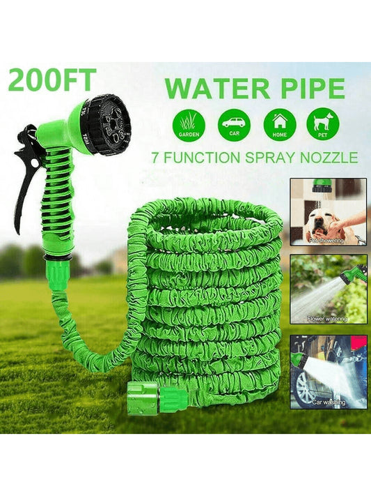 1 Pc of Expandable Garden Hose with Spray Gun -50-100FT Vinyl Coil Hose, Suitable for Universal Connectors in Europe and the United States, High-Pressure Car Washing and Irrigation Tools (Purchase Notice)