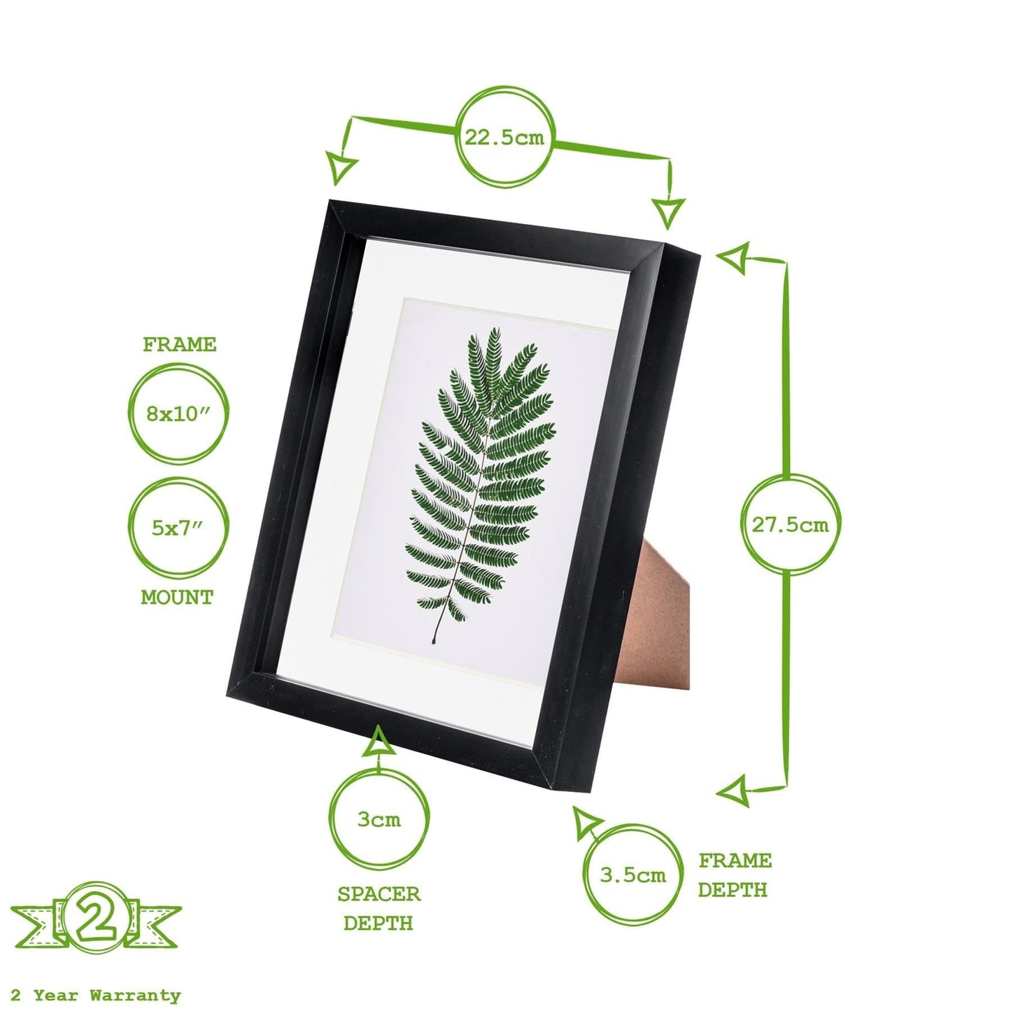 8" x 10" White 3D Box Photo Frame - with 5" x 7" Mount