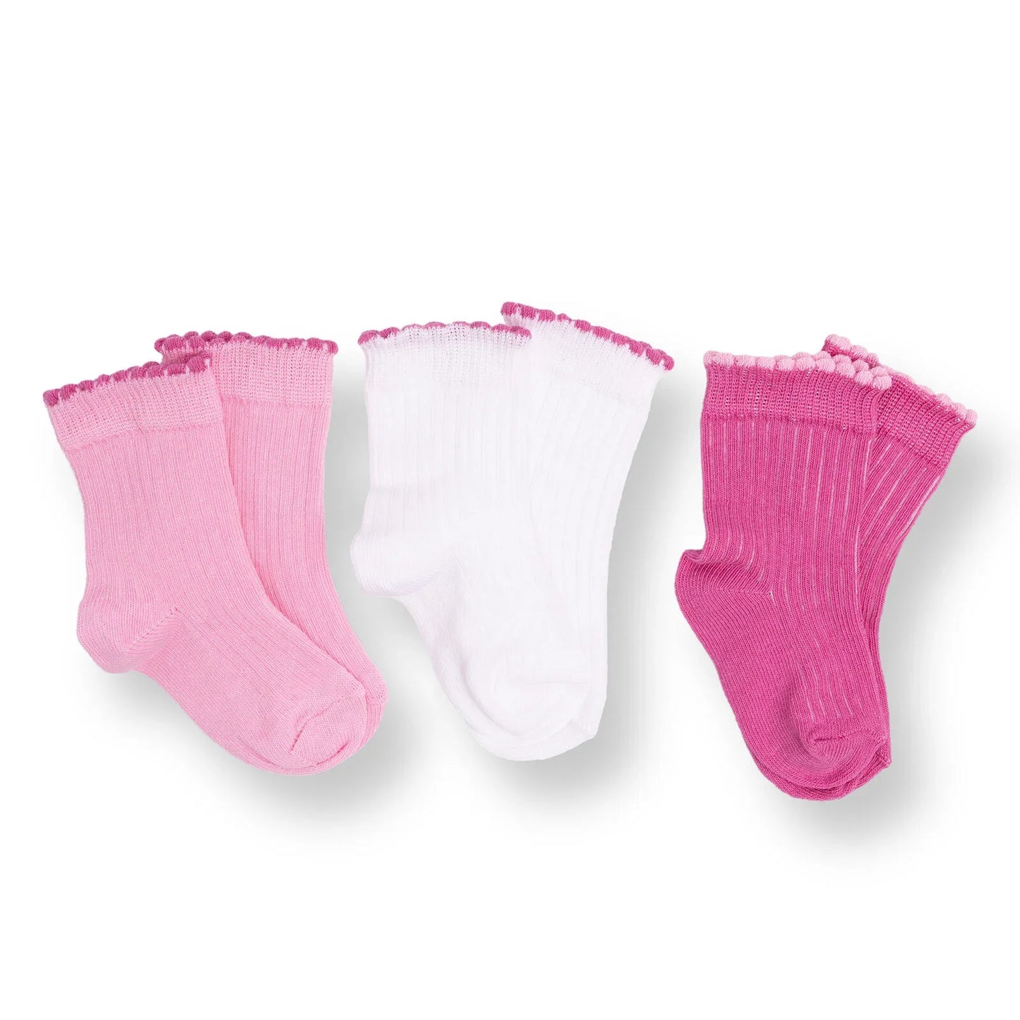 HelloBaby Ankle Socks 3 pcs - Pink