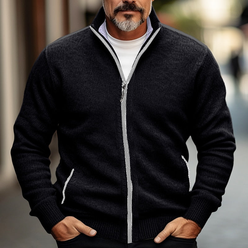 Men's Fleece-lined Thickened Sweater Trendy Sweater