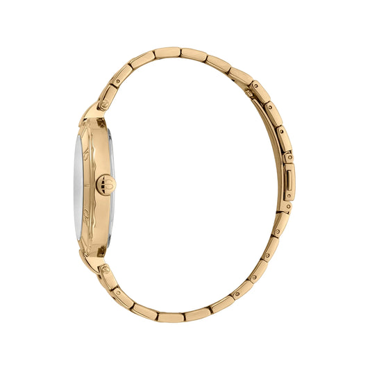 Esprit Women's Gold Stainless Steel Watch, Silver Dial | Es1l063m0055
