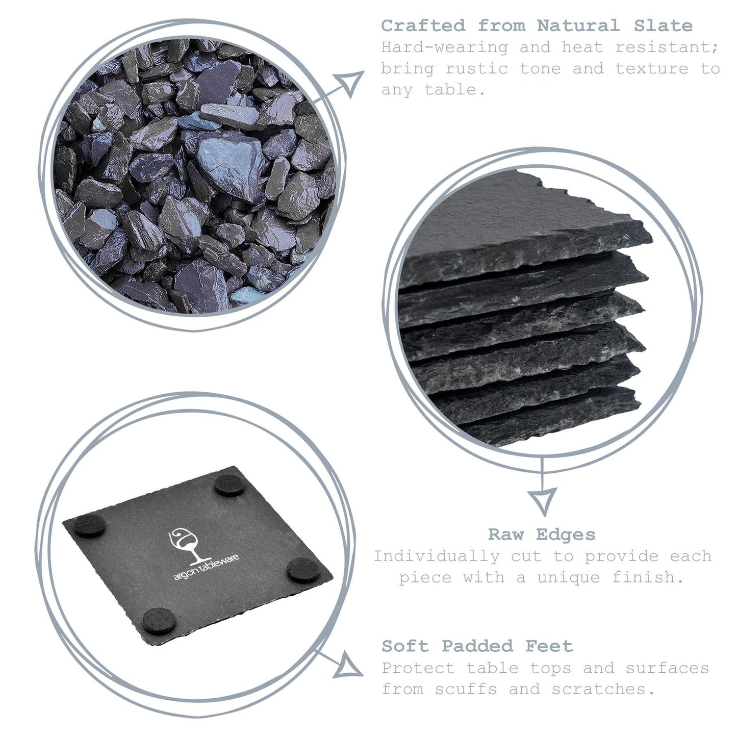 Hexagon Slate Coasters - Pack of Six