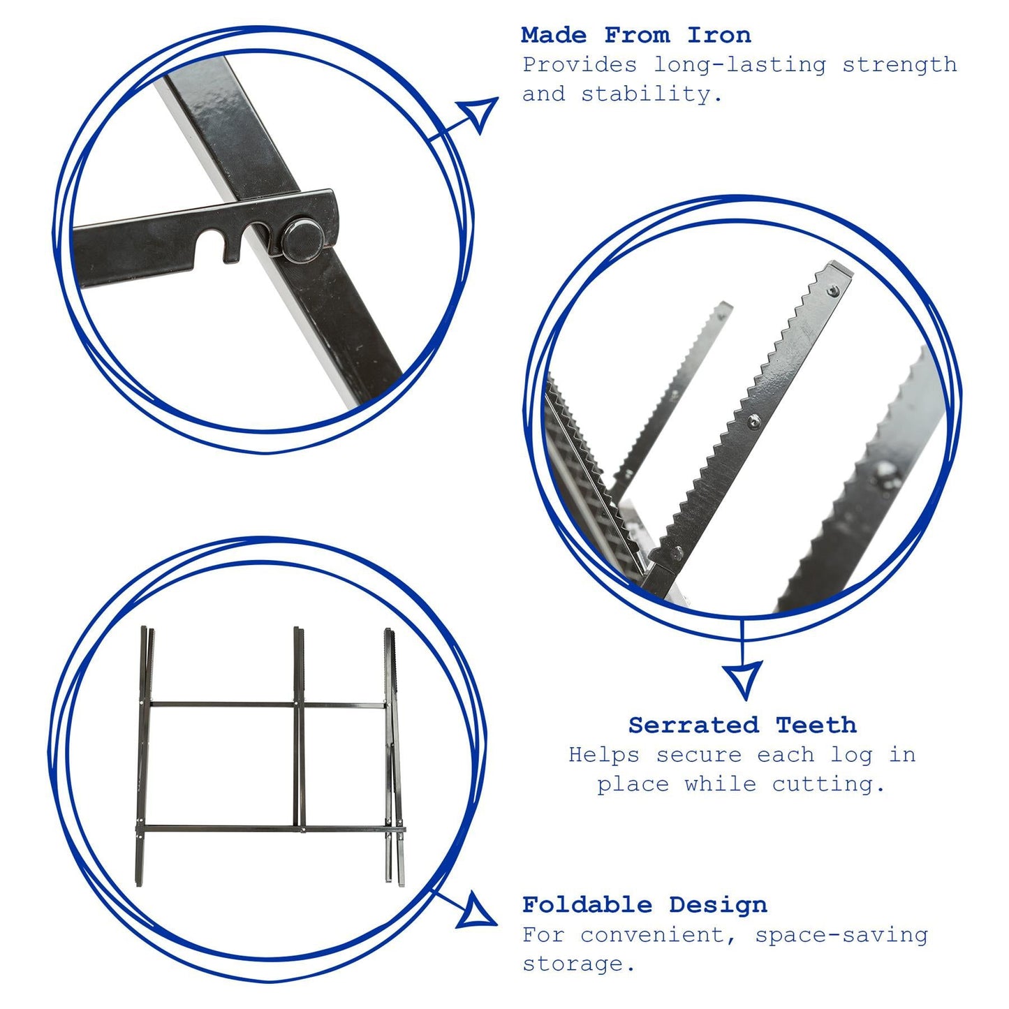 Black Folding Iron Log Saw Horse