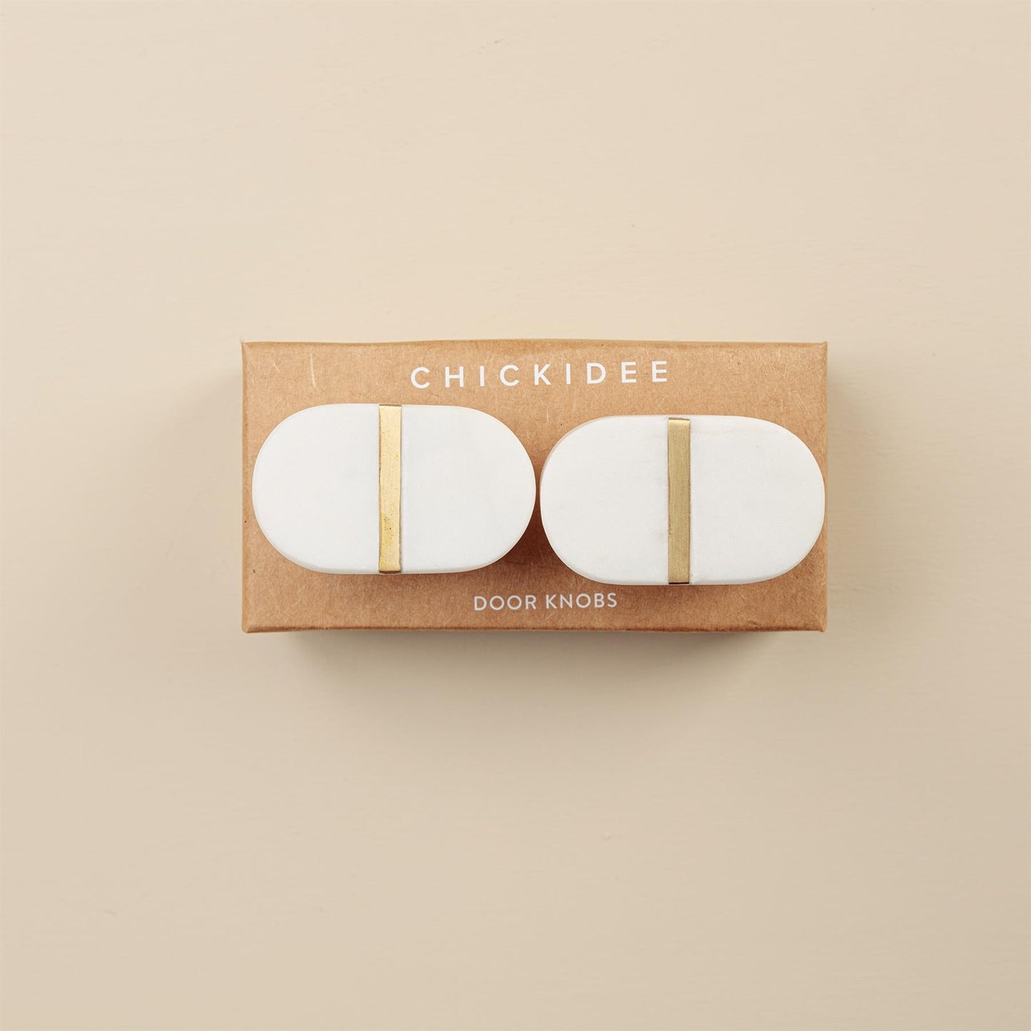 Roja White Stone Brass Drawer Knobs