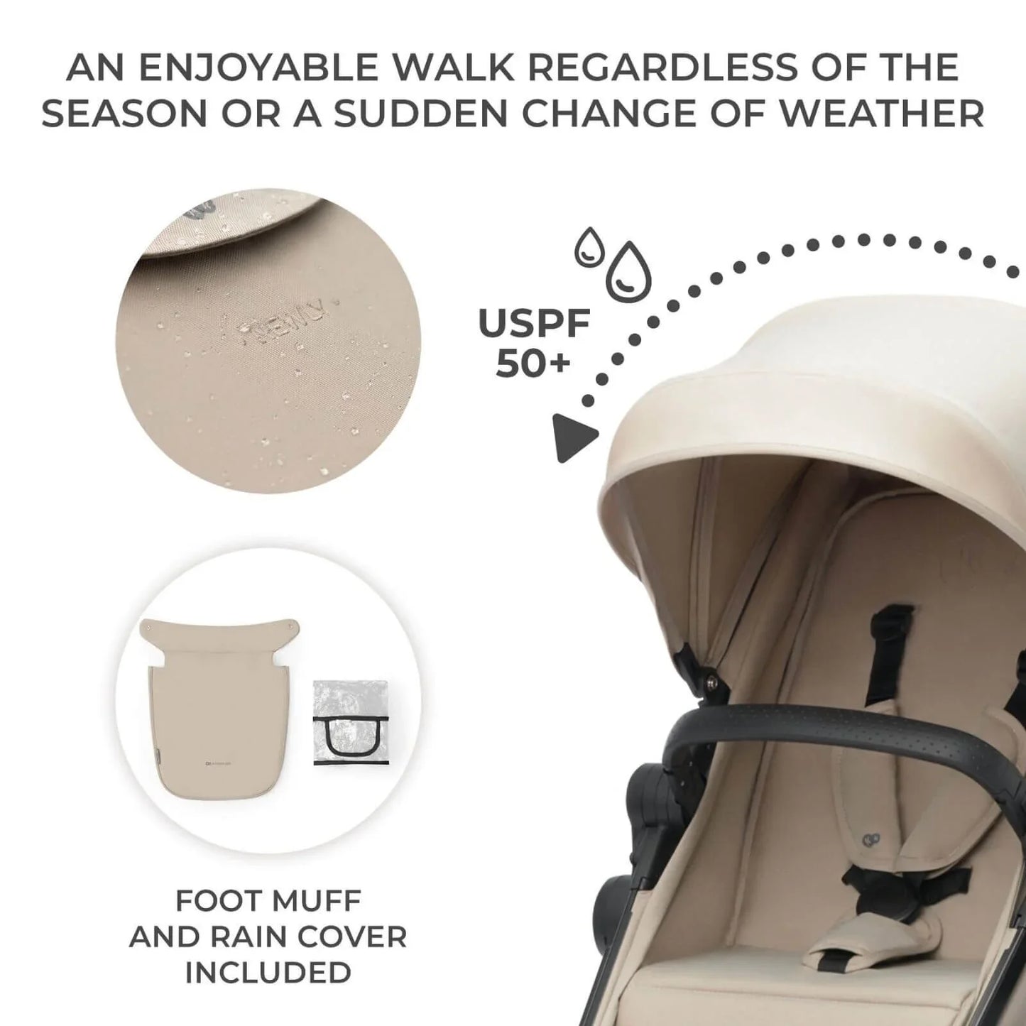 Kinderkraft Newly Mink Pro 4-in-1 Travel System - Sand Beige