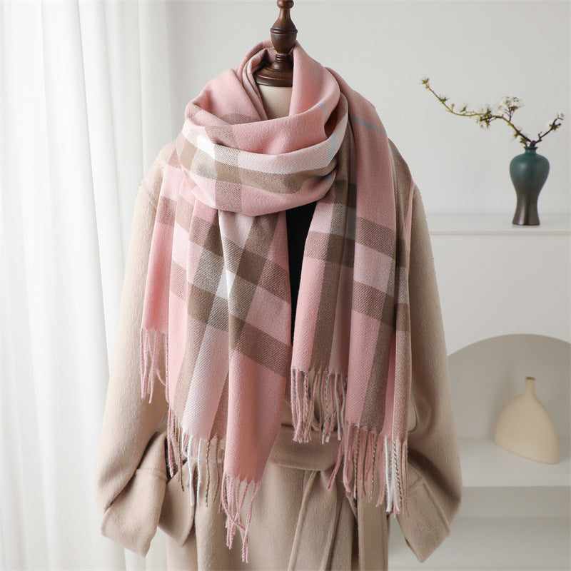 Luxury Cashmere-Like Plaid Warm Shawl | Unisex Winter Scarf