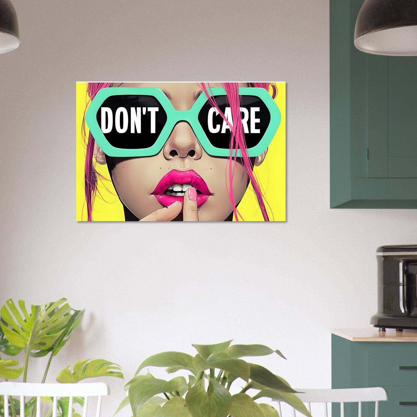 Bold Attitude Art Print | "I Don't Care" Motivational Poster | Unique Wall Decor Gift