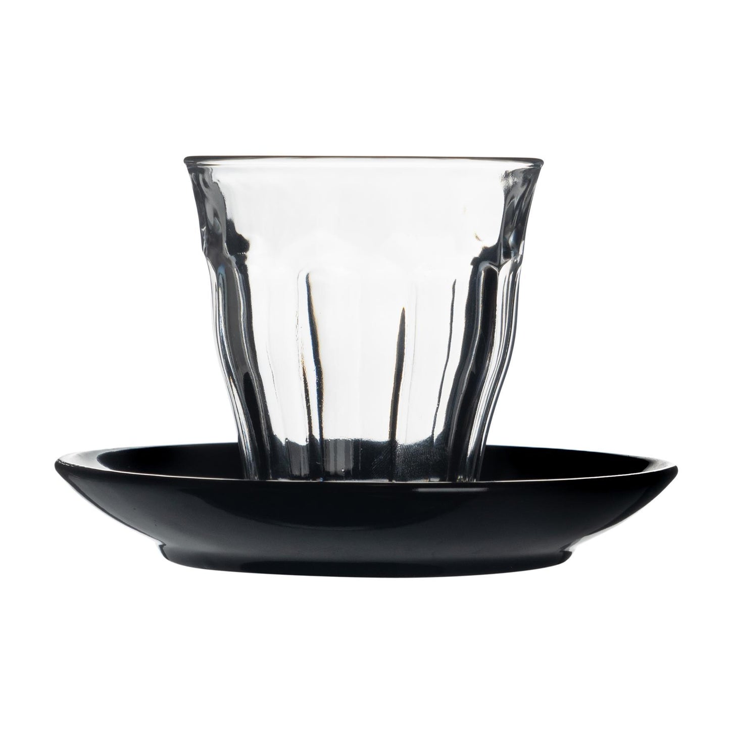 200ml Picardie Glass Coffee Cups & Saucers Set - Pack of Six