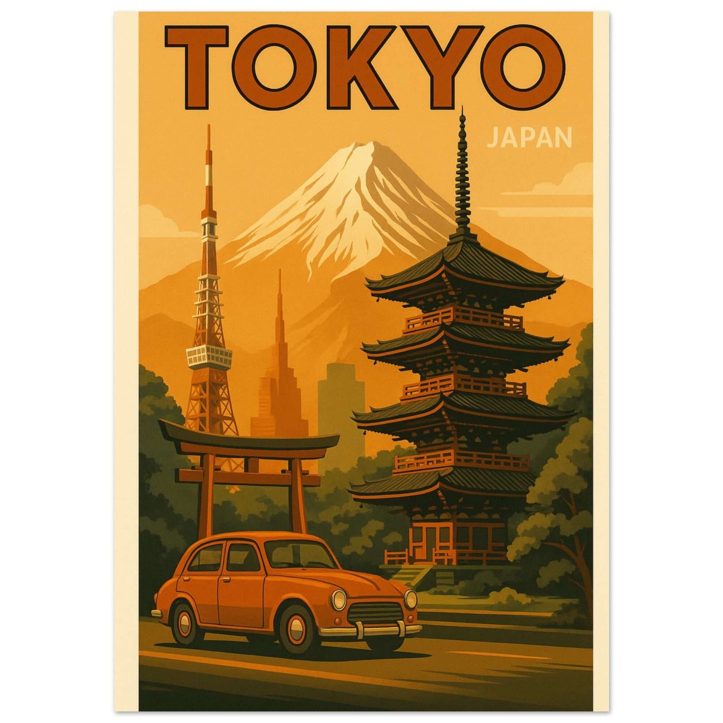Vintage Tokyo Travel Poster