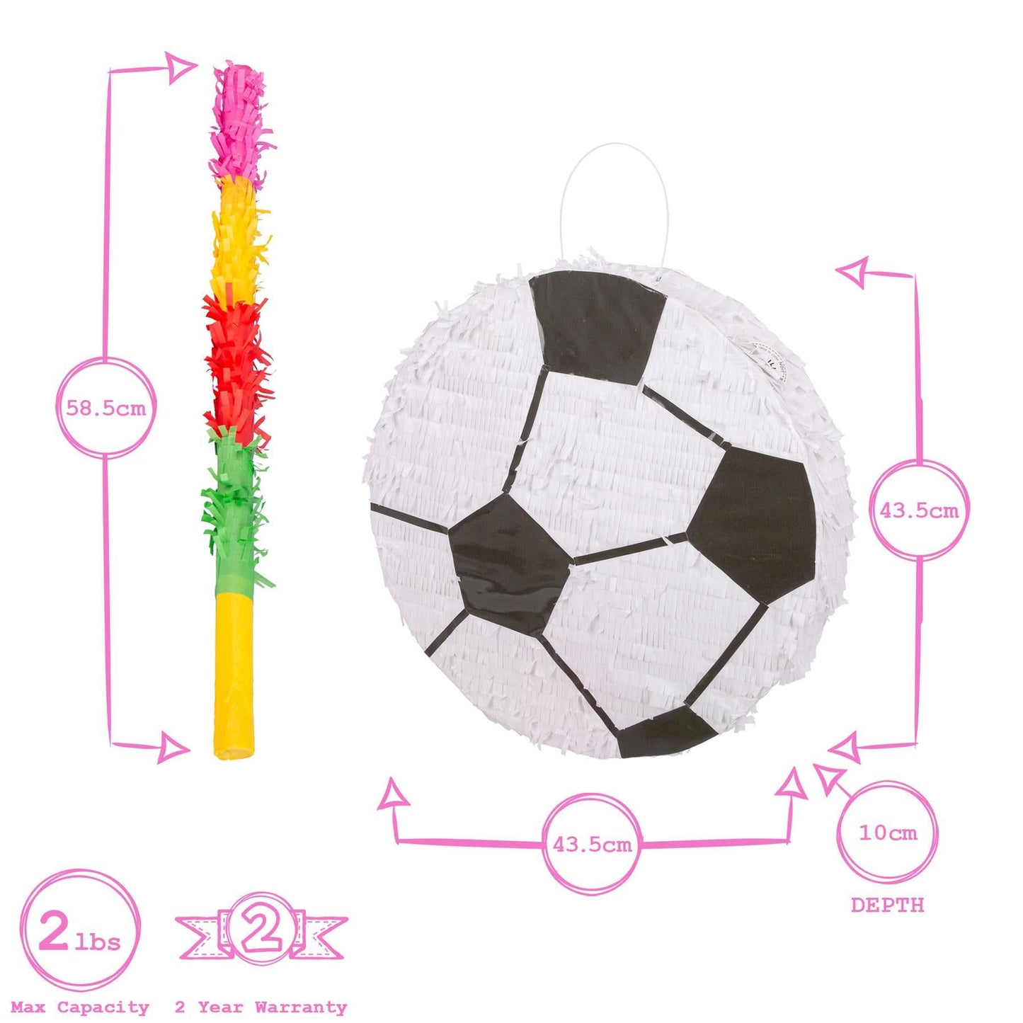 3pc Large Football Pinata Set with Stick & Blindfold