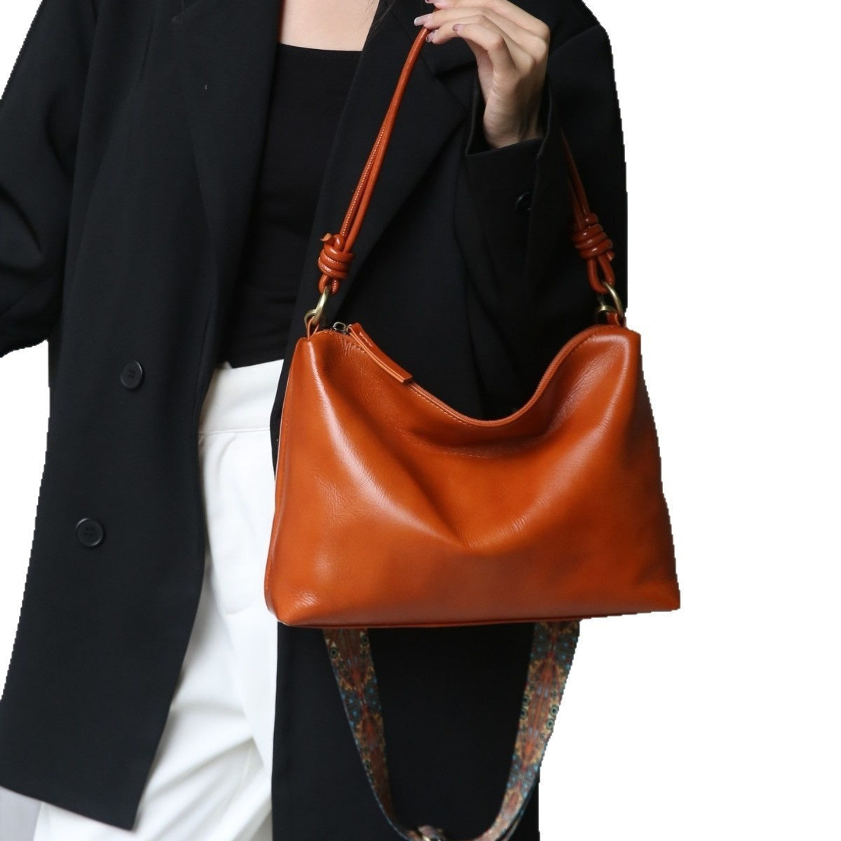 Genuine Leather Creative Large Capacity Hand Shoulder Commuter Bag