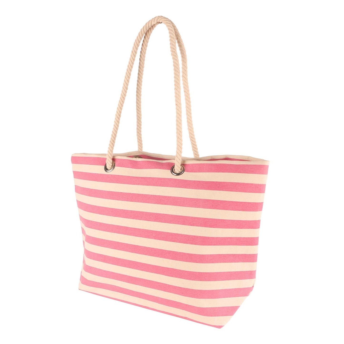Large Striped Canvas Tote Beach Bag