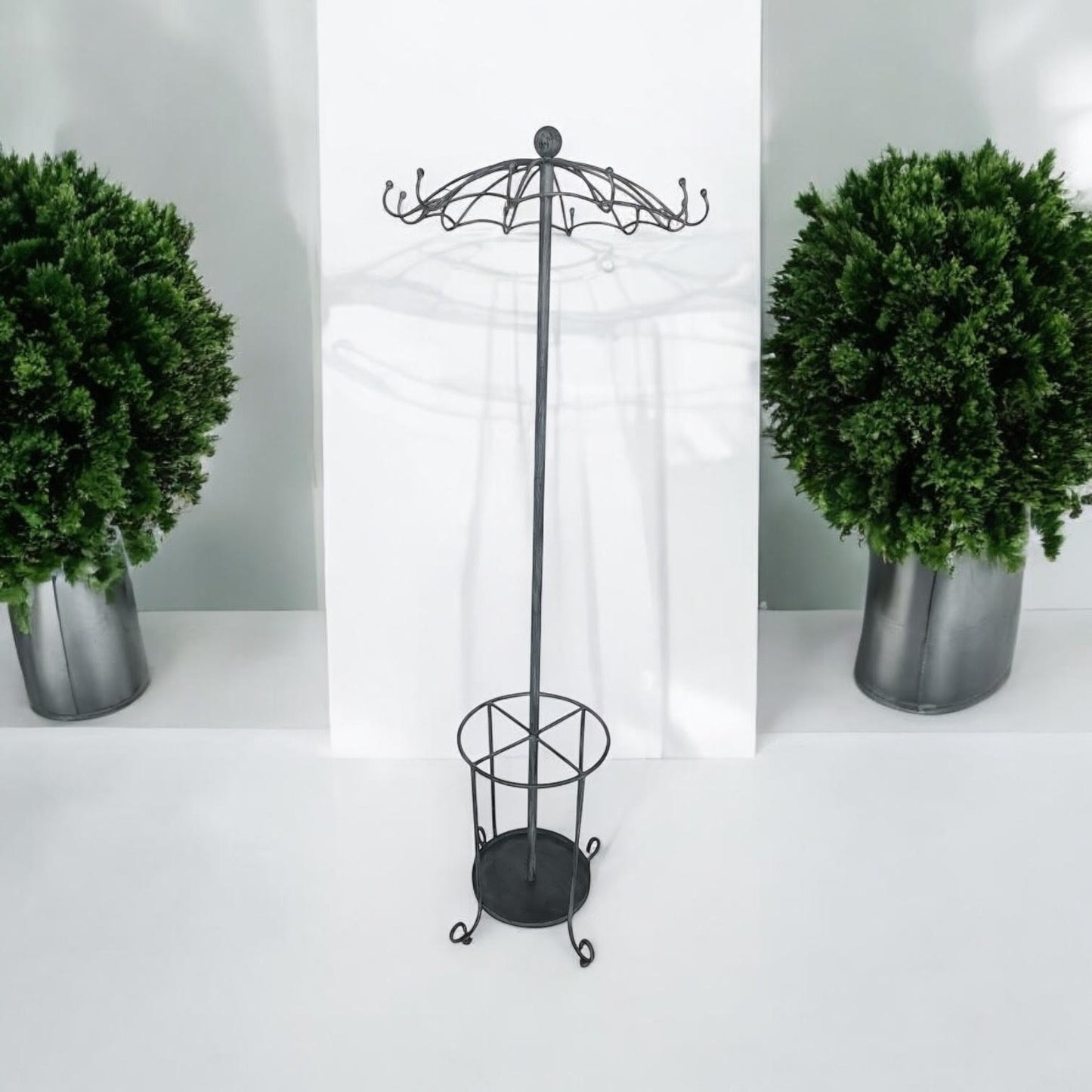 172CM GREY METAL COAT STAND/ UMBRELLA HOLD