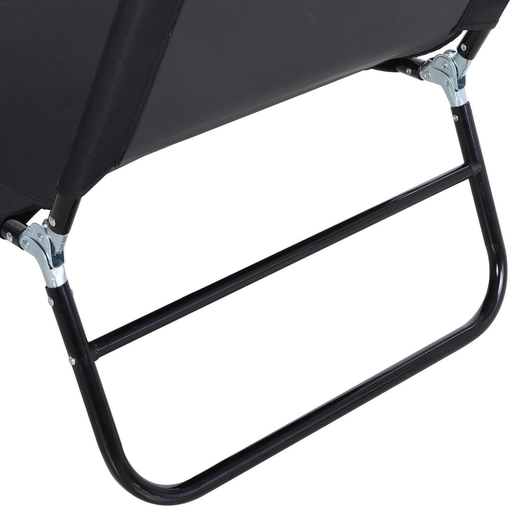 Portable Folding Sun Lounger 4-Position Adjustable Backrest Relaxer Recliner