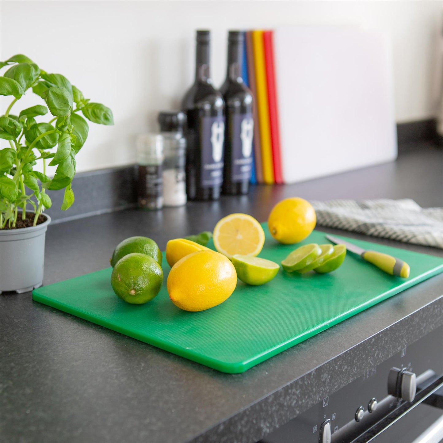 6pc Multi Colour-Coded Plastic Chopping Board Set