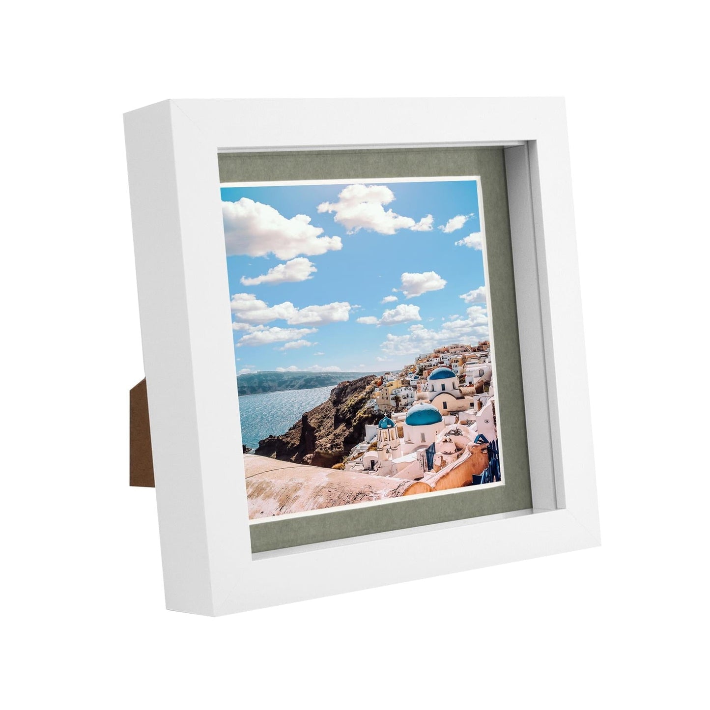 6" x 6" White 3D Box Photo Frame with 4" x 4" Mount