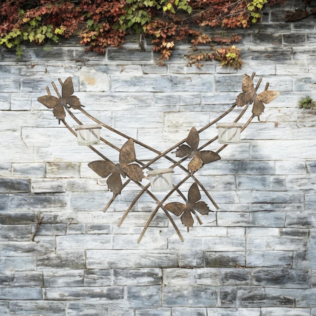 55CM METAL CANDLE HOLDER BUTTERFLY