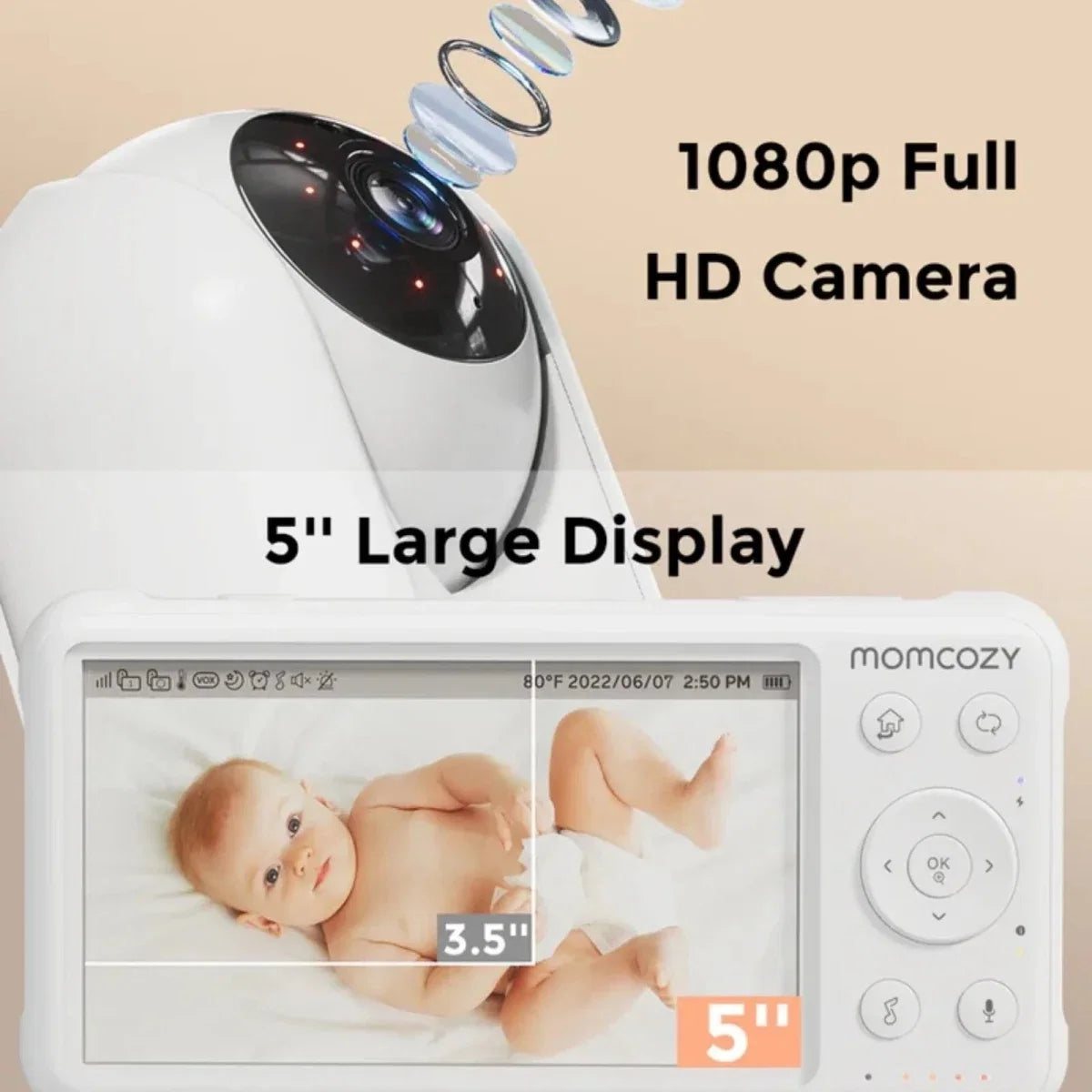 Momcozy BM01 5" Baby Monitor & Camera