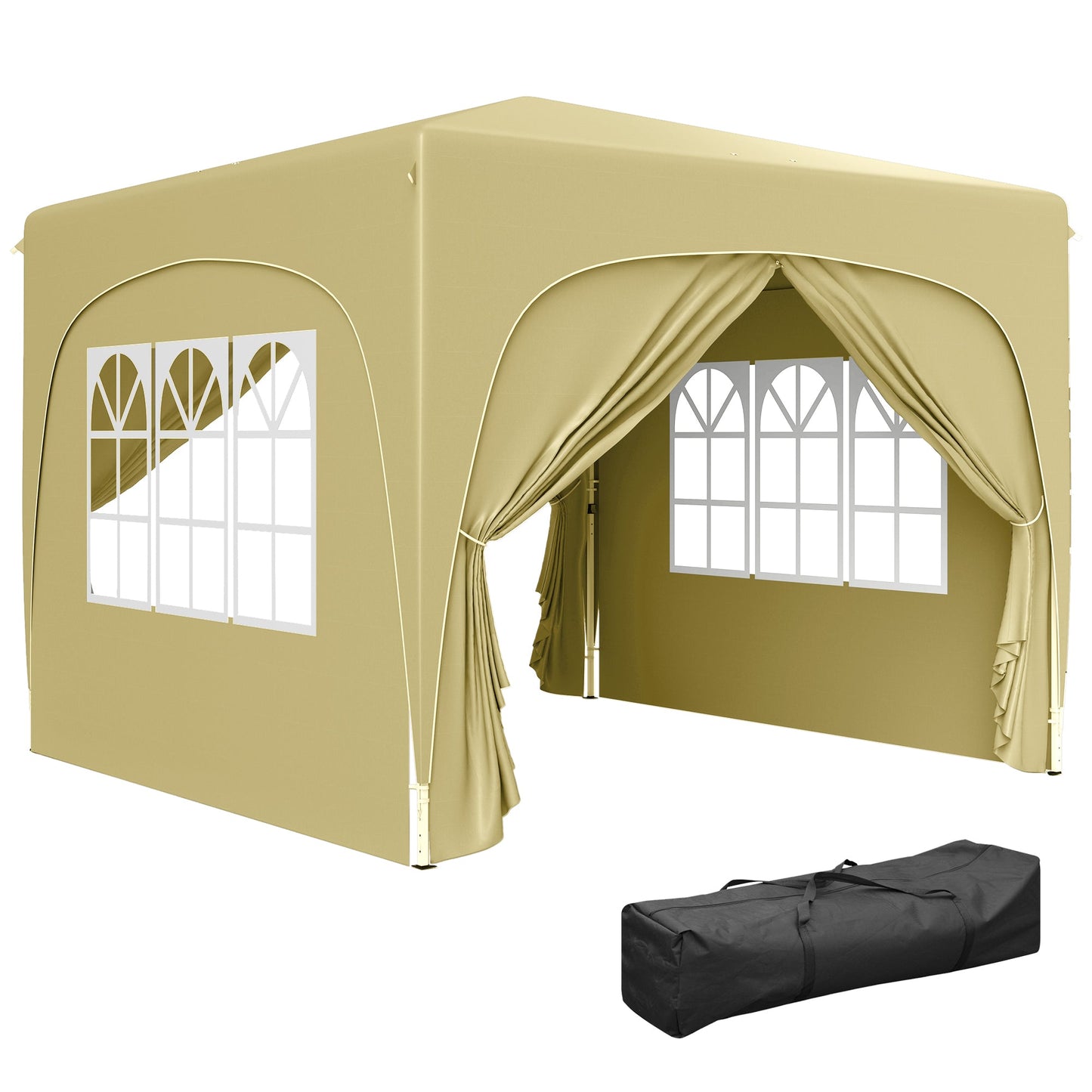 Outsunny 3 x 3(m) UPF50+ Pop Up Gazebo with Sides and Carry Bag