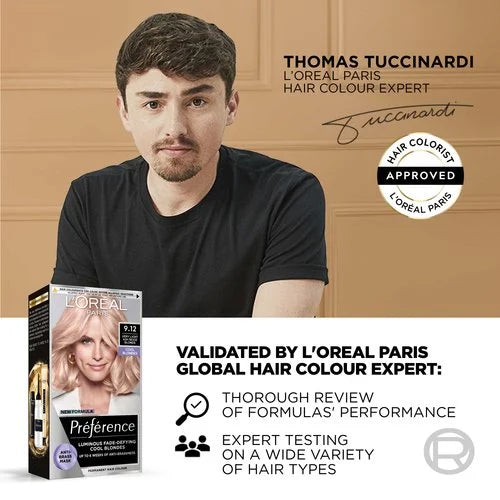 L'Oréal Préférence 9.12 Very Light Ash Beige Blonde | Fade-Defying Luminous Shine Permanent Hair Colour