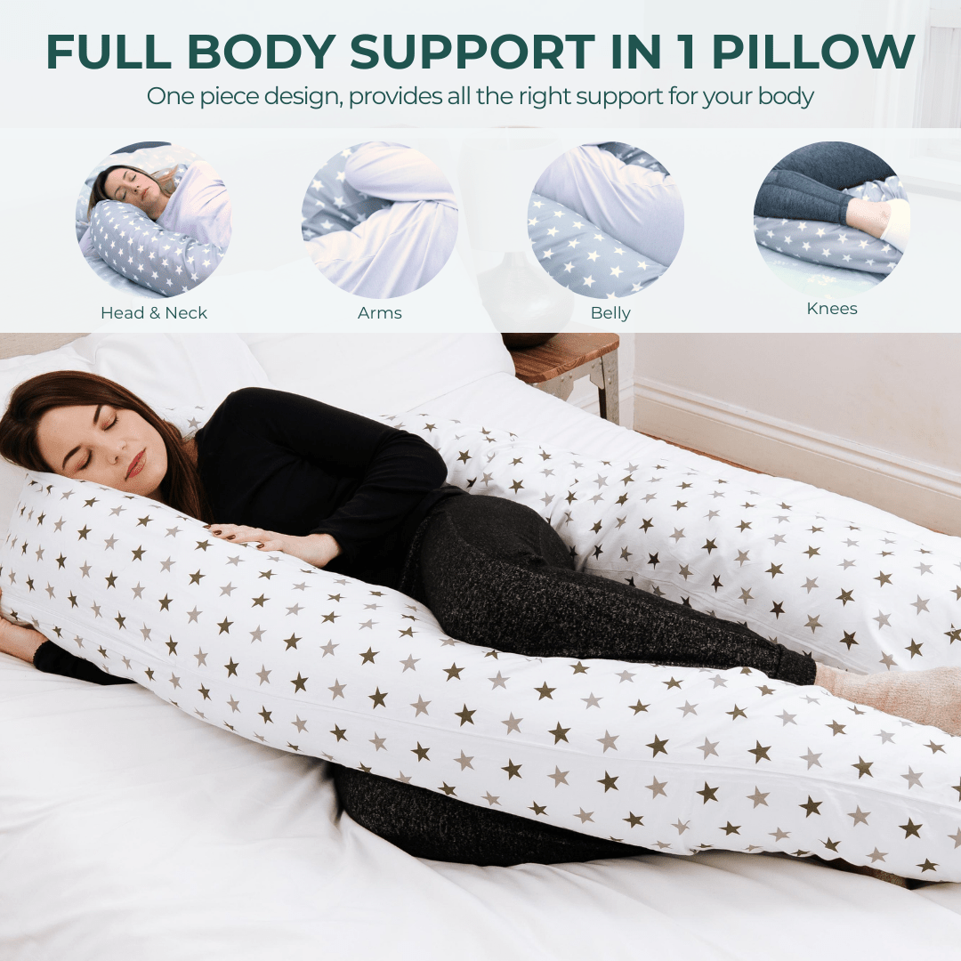 12 Ft Maternity Pillow And Case - Grey Floral