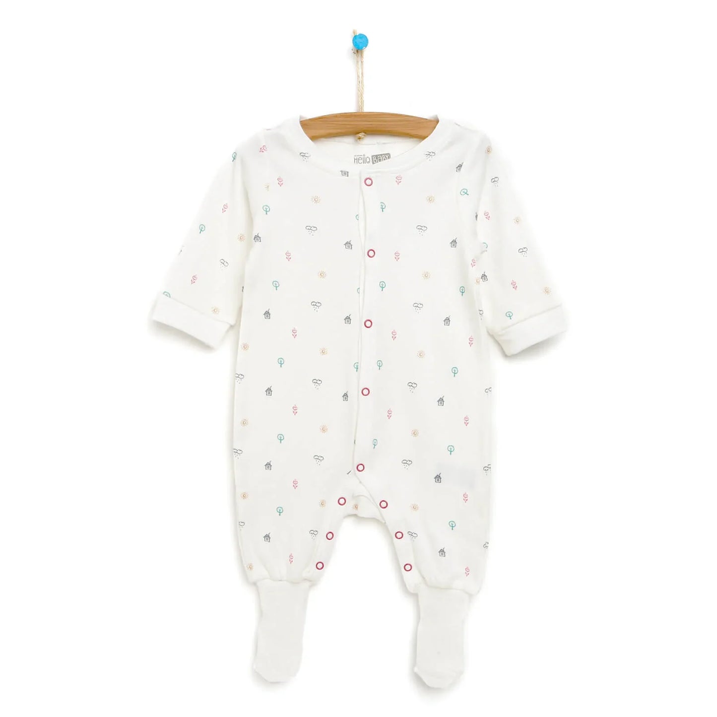 HelloBaby Newborn Baby Girl Footed Jumpsuit - Beige Melange